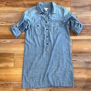 J. Crew Chambray Button-Up Dress